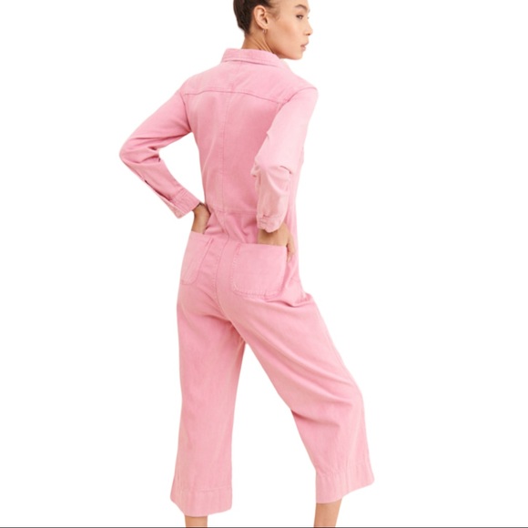 One Teaspoon x Free People Washed Pink XS Utility Denim Jumpsuit Coveralls - Picture 6 of 12